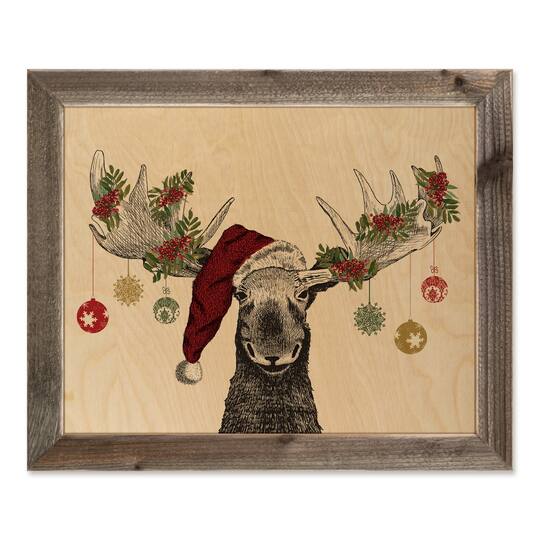 christmas moose decorations framed